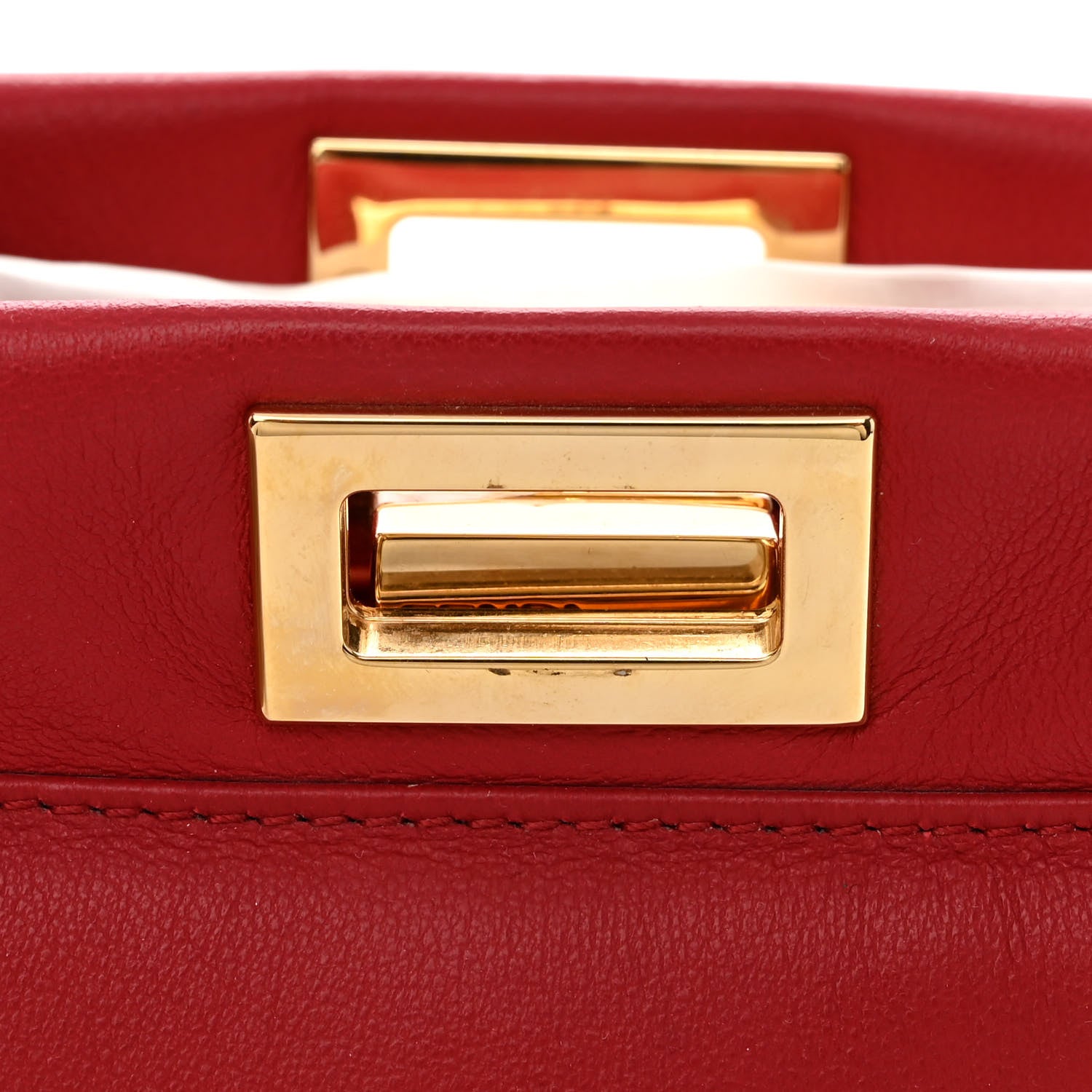 Fendi Nappa Crystal Stars Studded XS Peekaboo Iconic Satchel Fragola 13 of 18