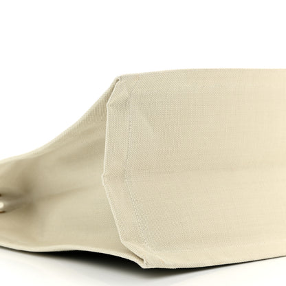 Saint Laurent Linen Calfskin Small Rive Gauche Tote Military Green Blanc Vintage 9 of 10