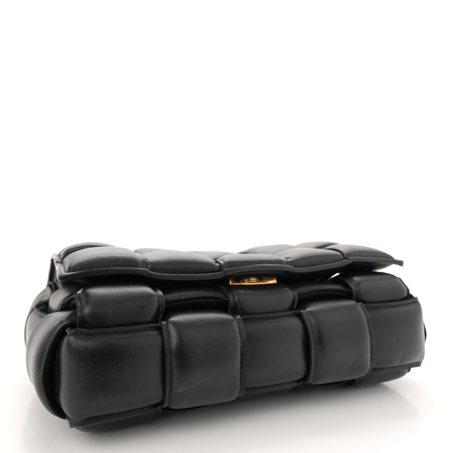 Nappa Maxi Intreccio Padded Cassette Crossbody Bag Black