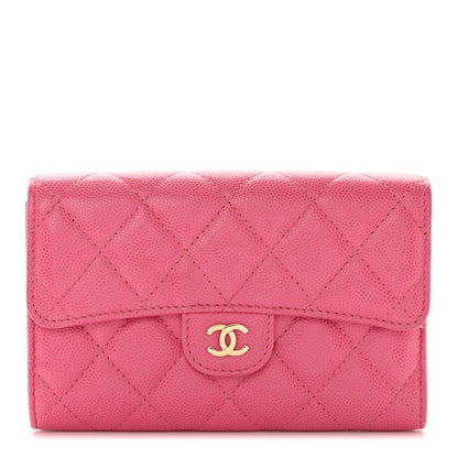 Chanel Caviar Quilted Medium Flap Wallet Pink 1 of 9
