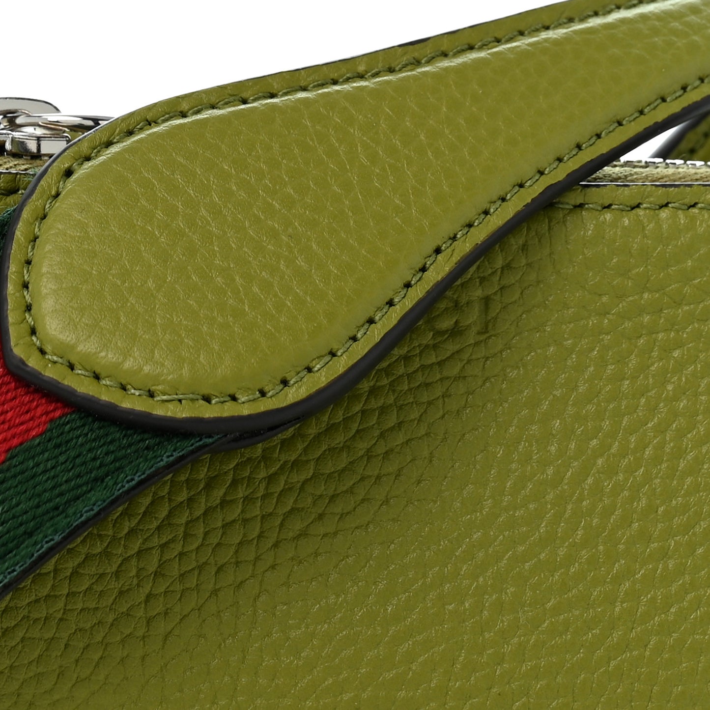 Pebbled Calfskin Mini B Shoulder Bag Olive Green
