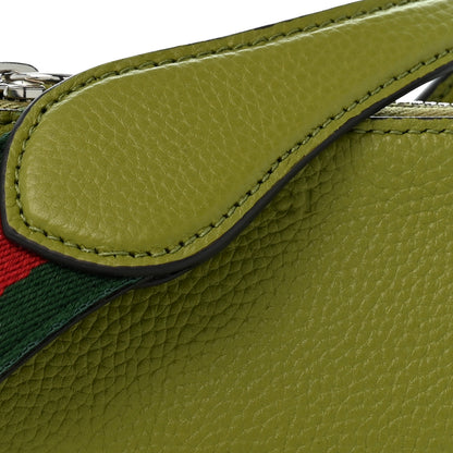 Gucci Pebbled Calfskin Mini B Shoulder Bag Olive Green 7 of 9