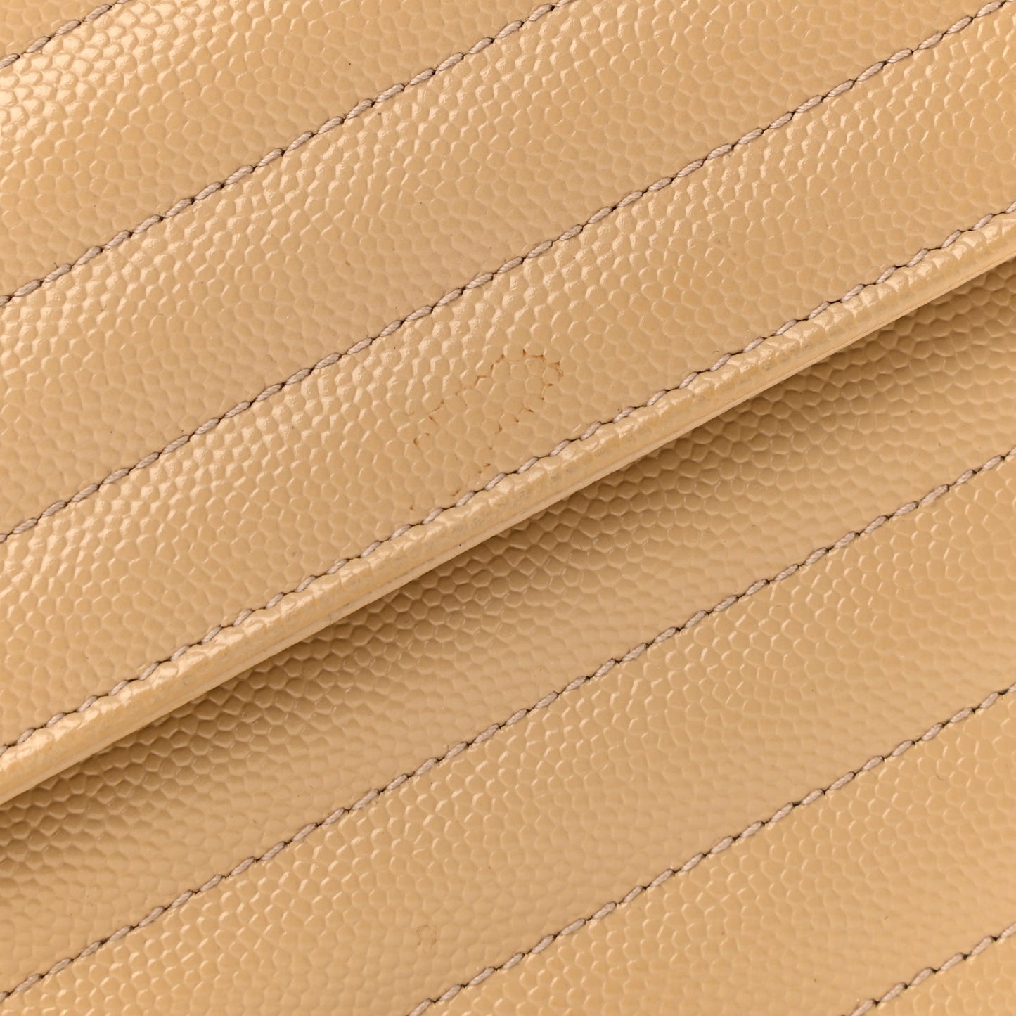 Grain De Poudre Matelasse Chevron Monogram Chain Wallet Dark Beige
