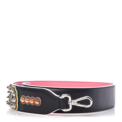 Fendi Vitello Dolce Fun Fair Metal Studded Strap You Black Multicolor 1 of 6