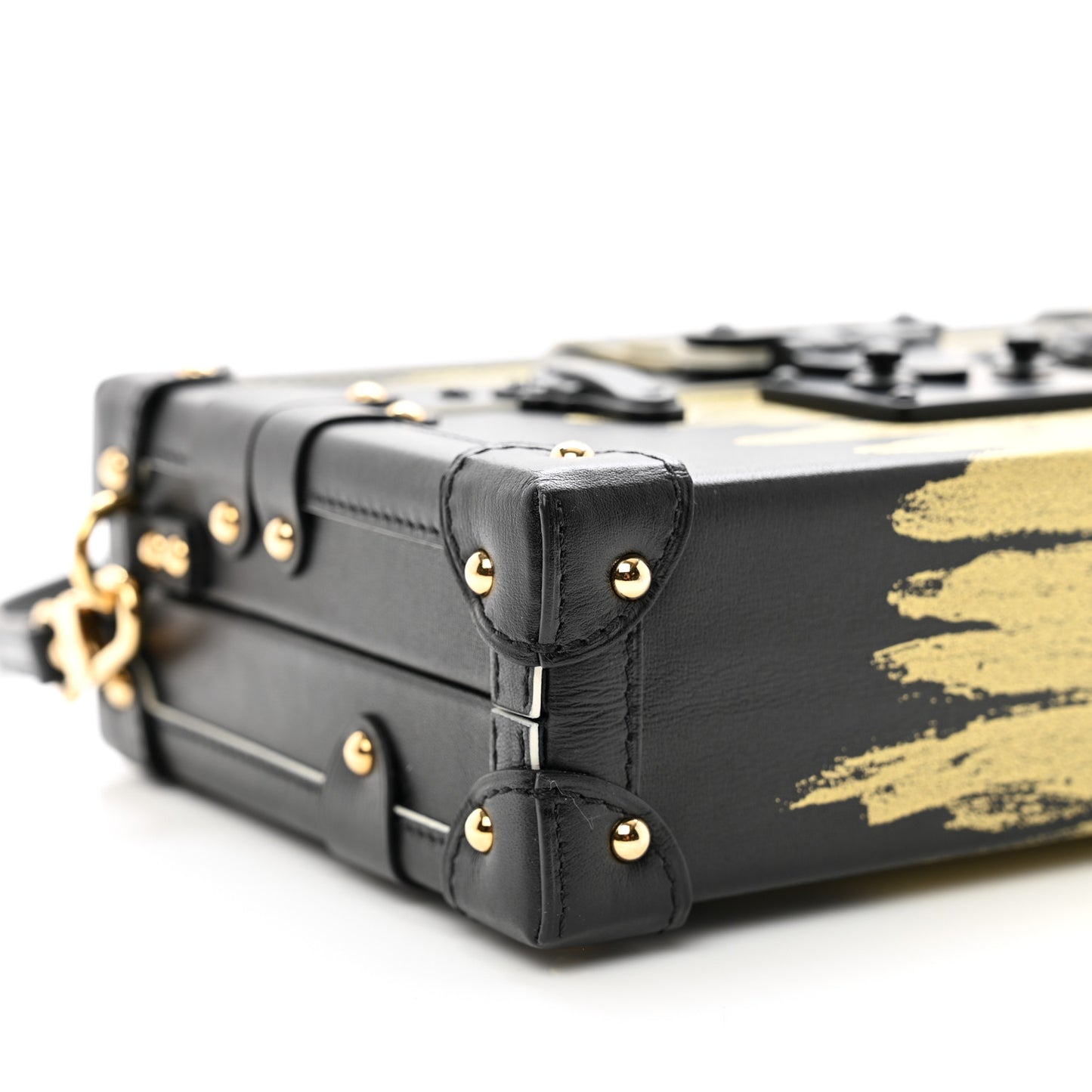 Calfskin Golden Light Petite Malle Black