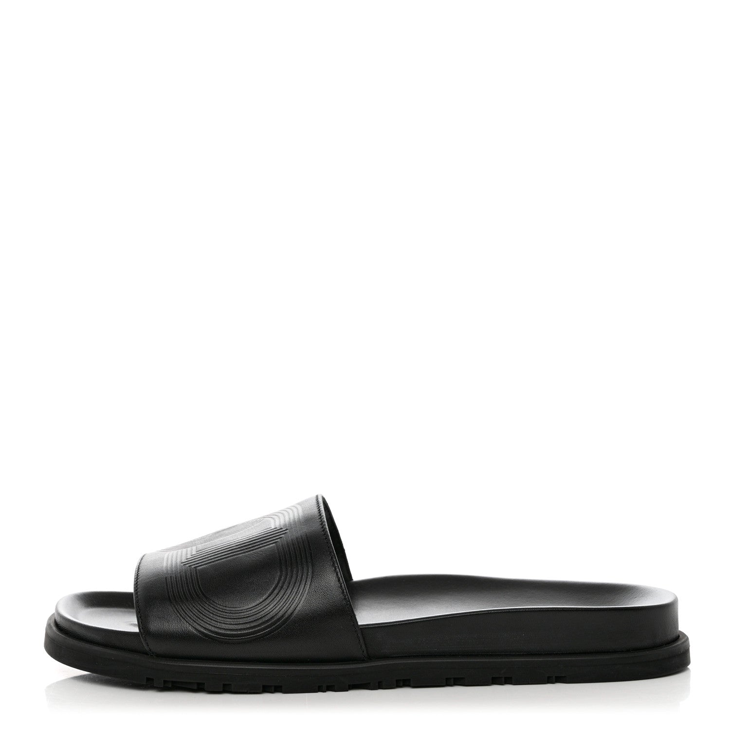 Hermes Calfskin Mens Biarritz Sandals 41.5 Black 1 of 10