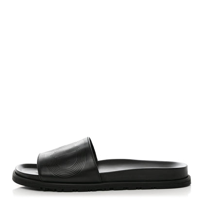Hermes Calfskin Mens Biarritz Sandals 41.5 Black 1 of 10
