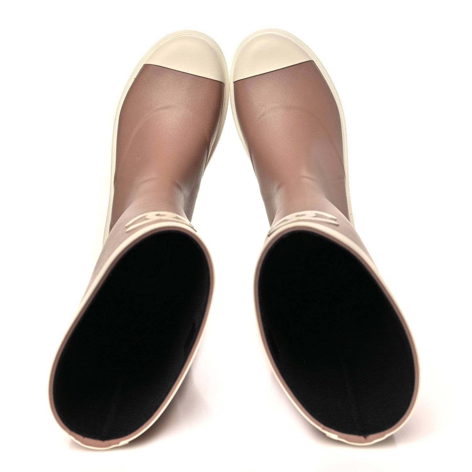 Chanel Caoutchouk CC High Boots 40 Beige White 1916140 – FASHIONPHILE