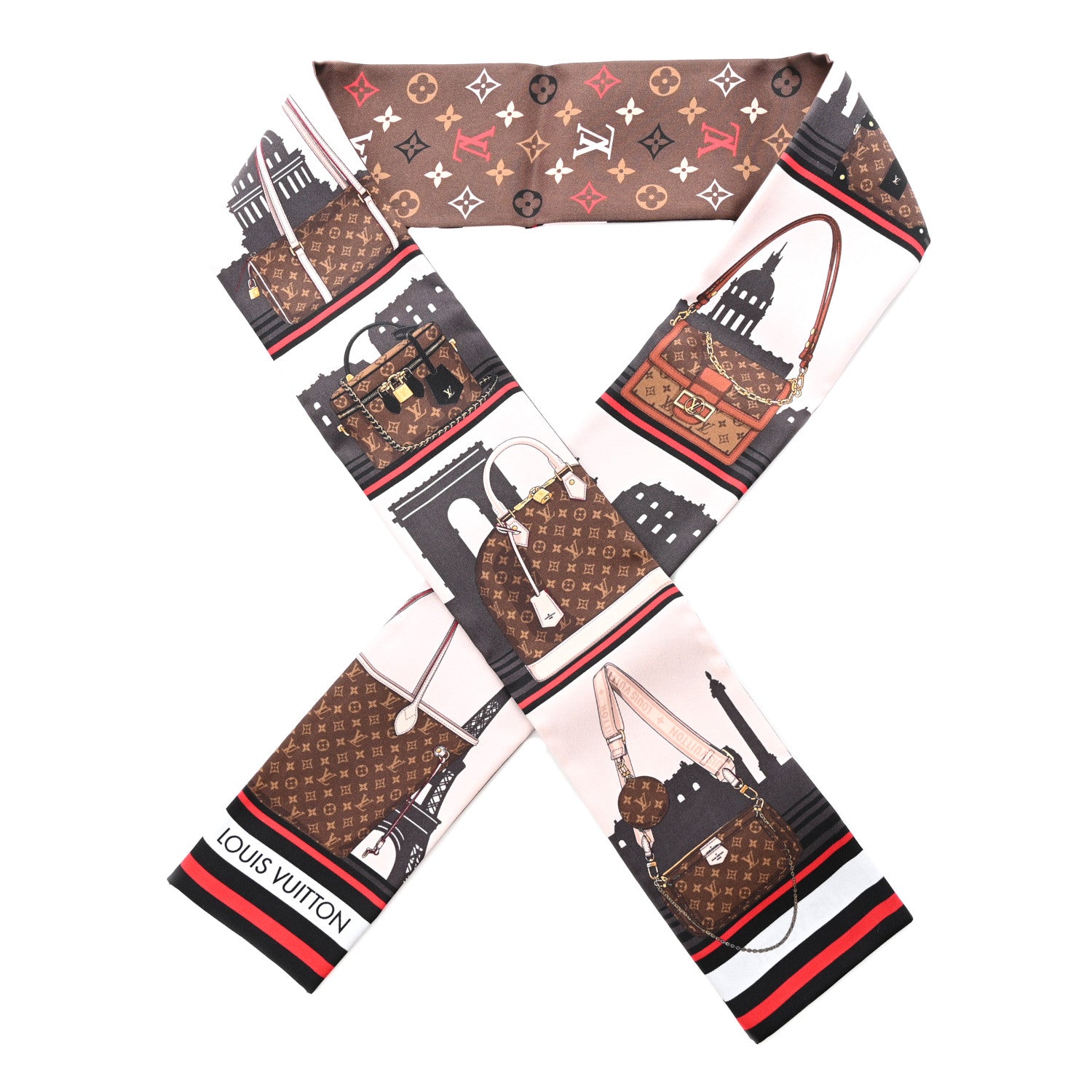 Louis Vuitton Silk Monogram Skyline Bandeau Marron 1 of 9