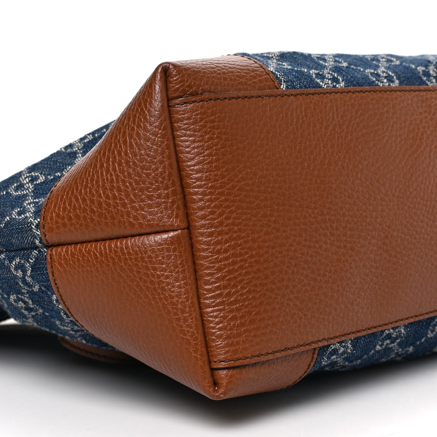 New Denim GG Monogram Medium Ophidia Shopping Tote Blue Tea Cuir