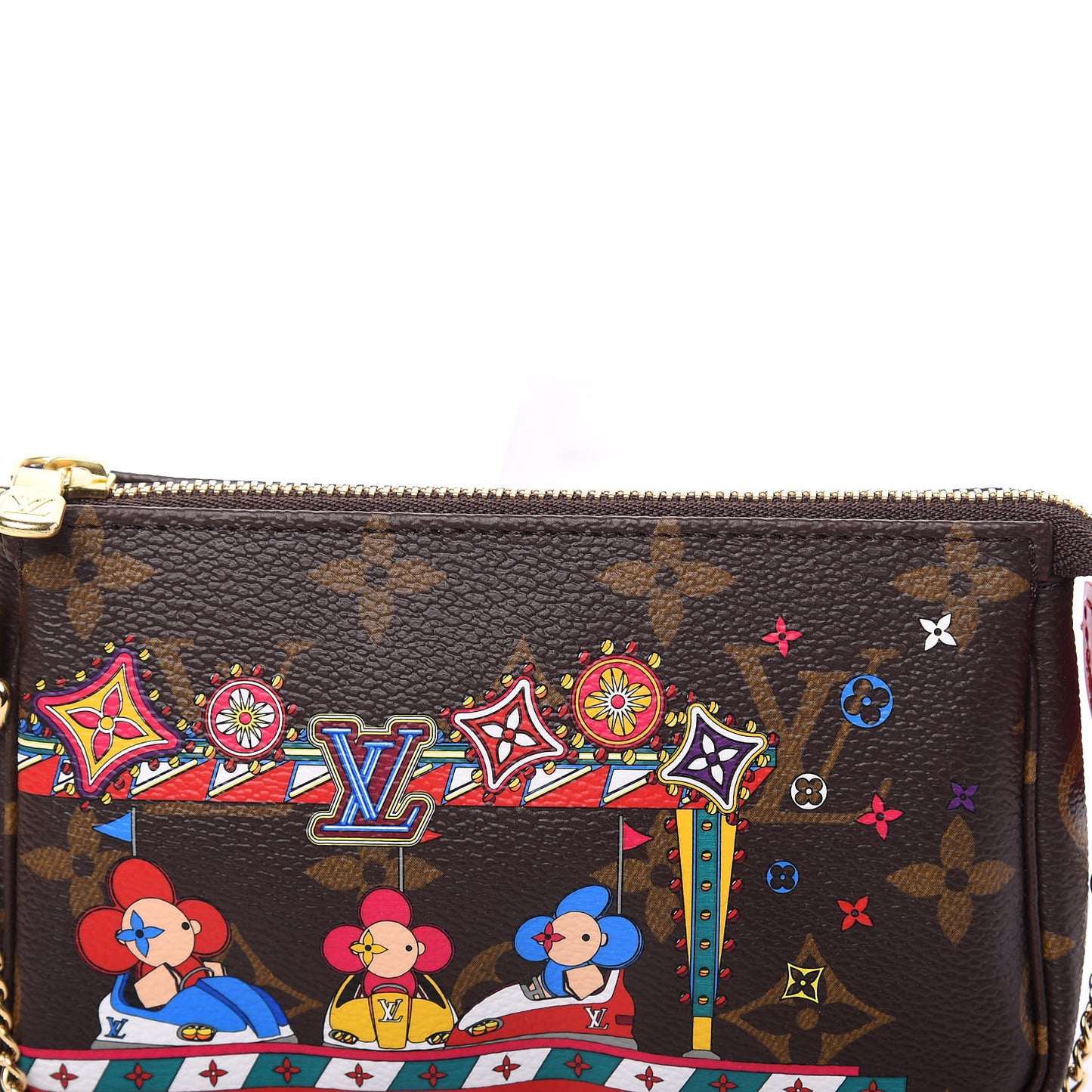 Monogram 2020 Christmas Animation Bumper Cars Mini Pochette Accessories Coquelicot