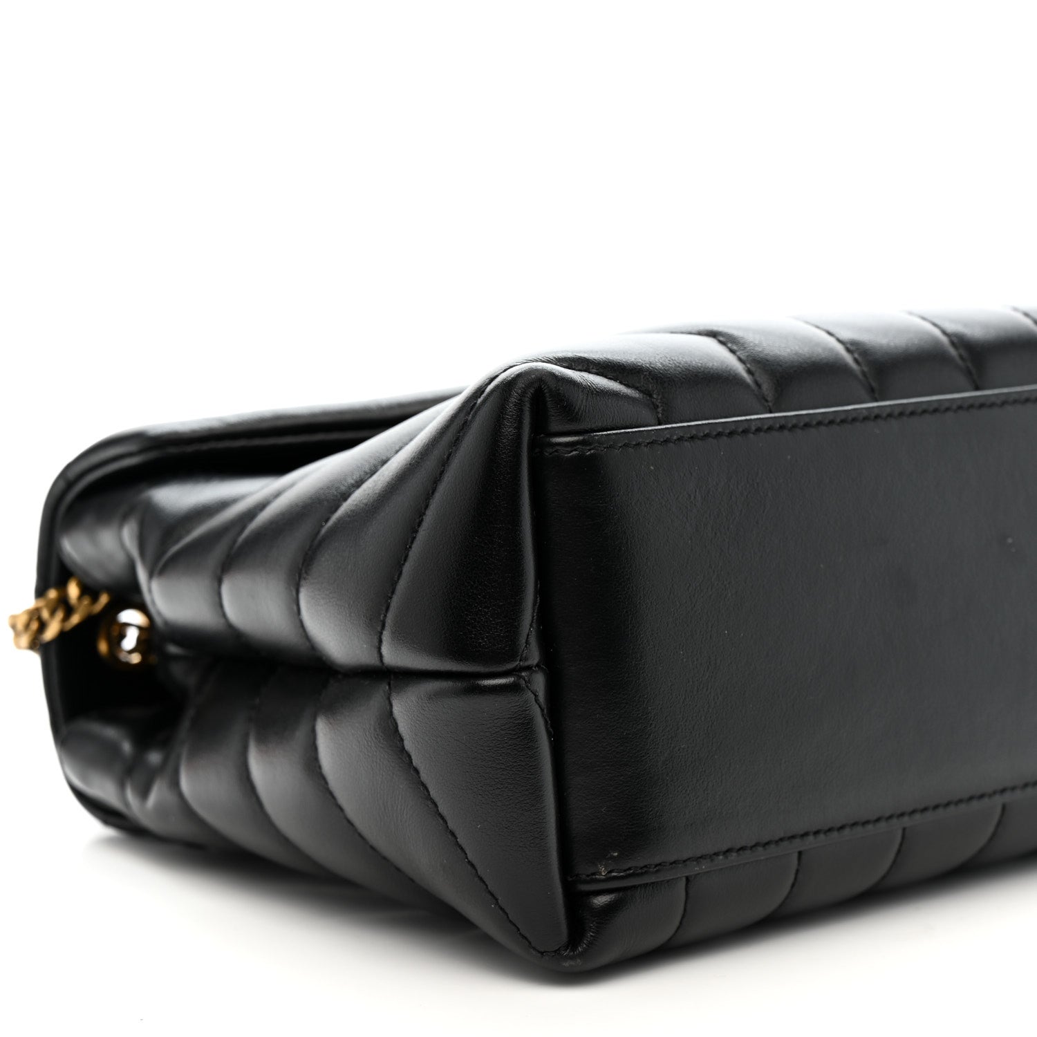 Saint Laurent Calfskin Y Quilted Monogram Small Loulou Chain Satchel Black 11 of 16