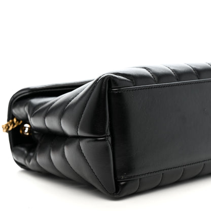 Saint Laurent Calfskin Y Quilted Monogram Small Loulou Chain Satchel Black 11 of 16