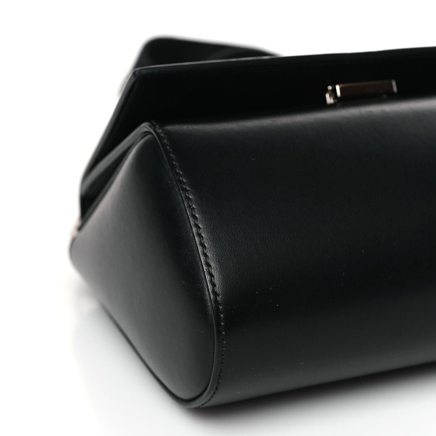 Calfskin Mini Pandora Box Logo Strap Crossbody Bag Black