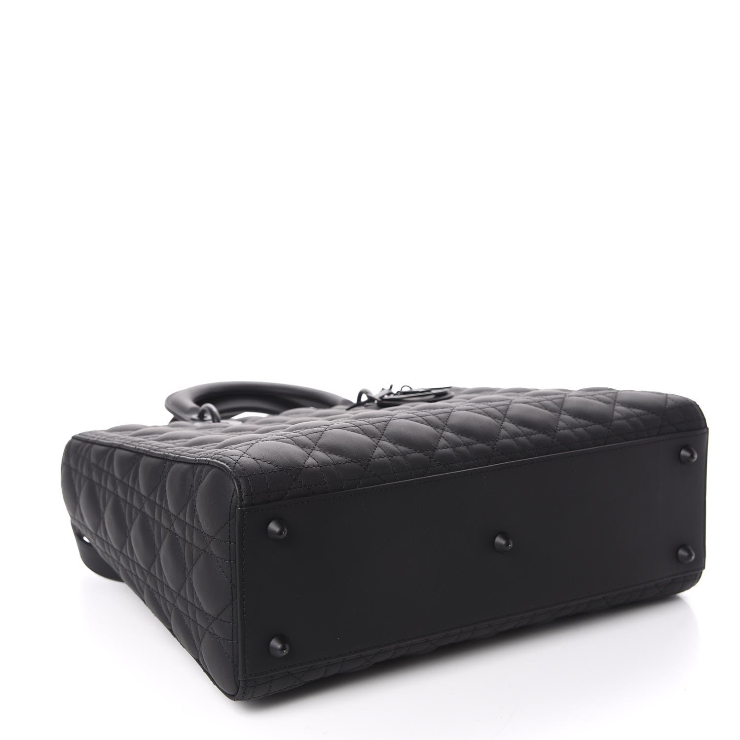 Christian Dior Ultra Matte Calfskin Cannage Large Lady Dior Black 4 of 10