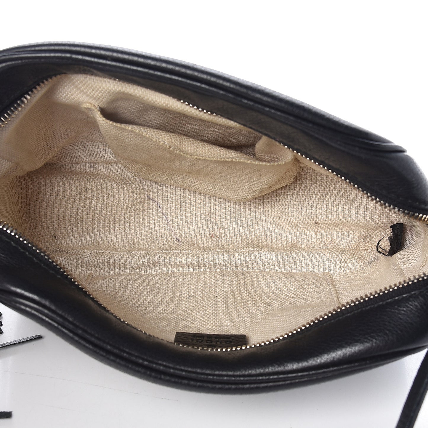 Pebbled Calfskin Small Soho Disco Bag Black