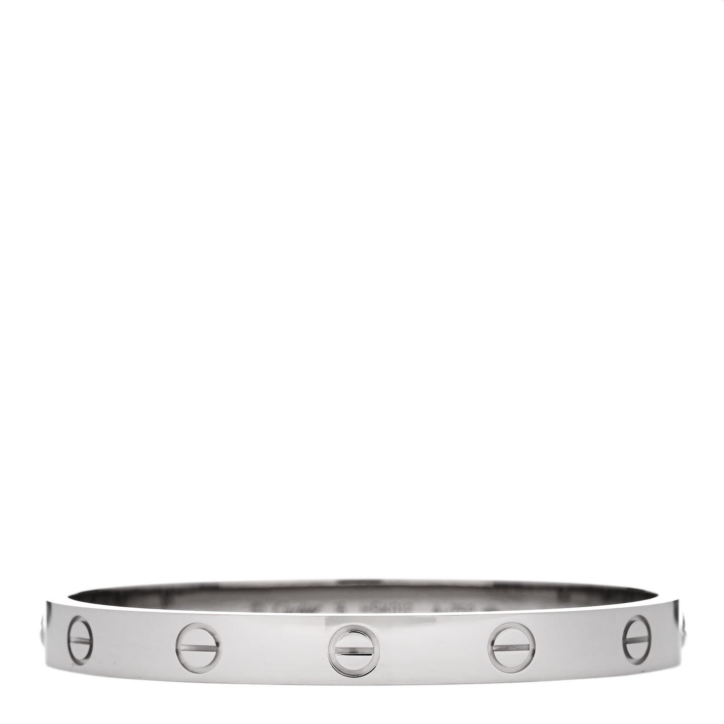 18K White Gold LOVE Bracelet 16
