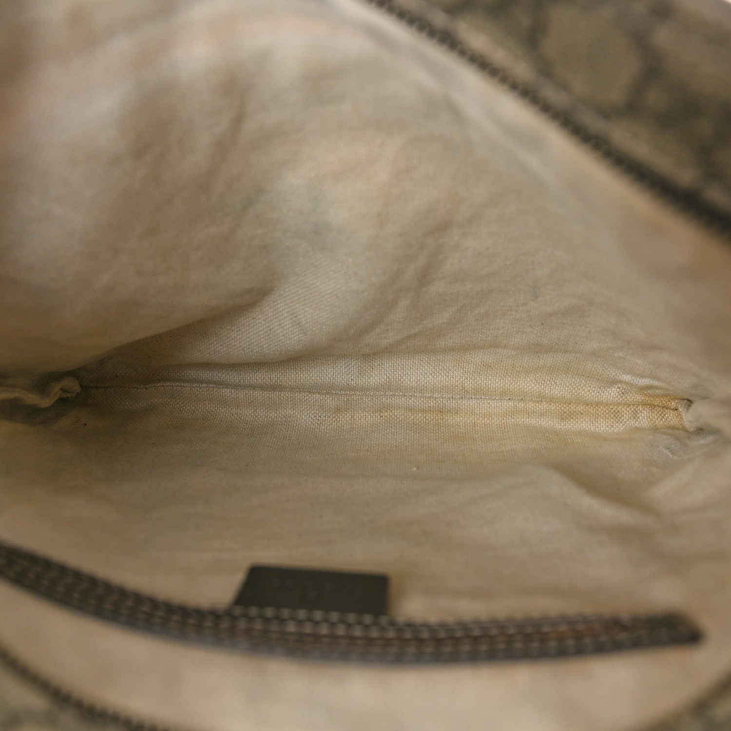 Gucci GG Supreme Monogram Selleria Calfskin Small Flat Side Zip Messenger Bag Beige Ebony Cocoa Dark Chocolate 5 of 11