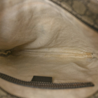 Gucci GG Supreme Monogram Selleria Calfskin Small Flat Side Zip Messenger Bag Beige Ebony Cocoa Dark Chocolate 5 of 11