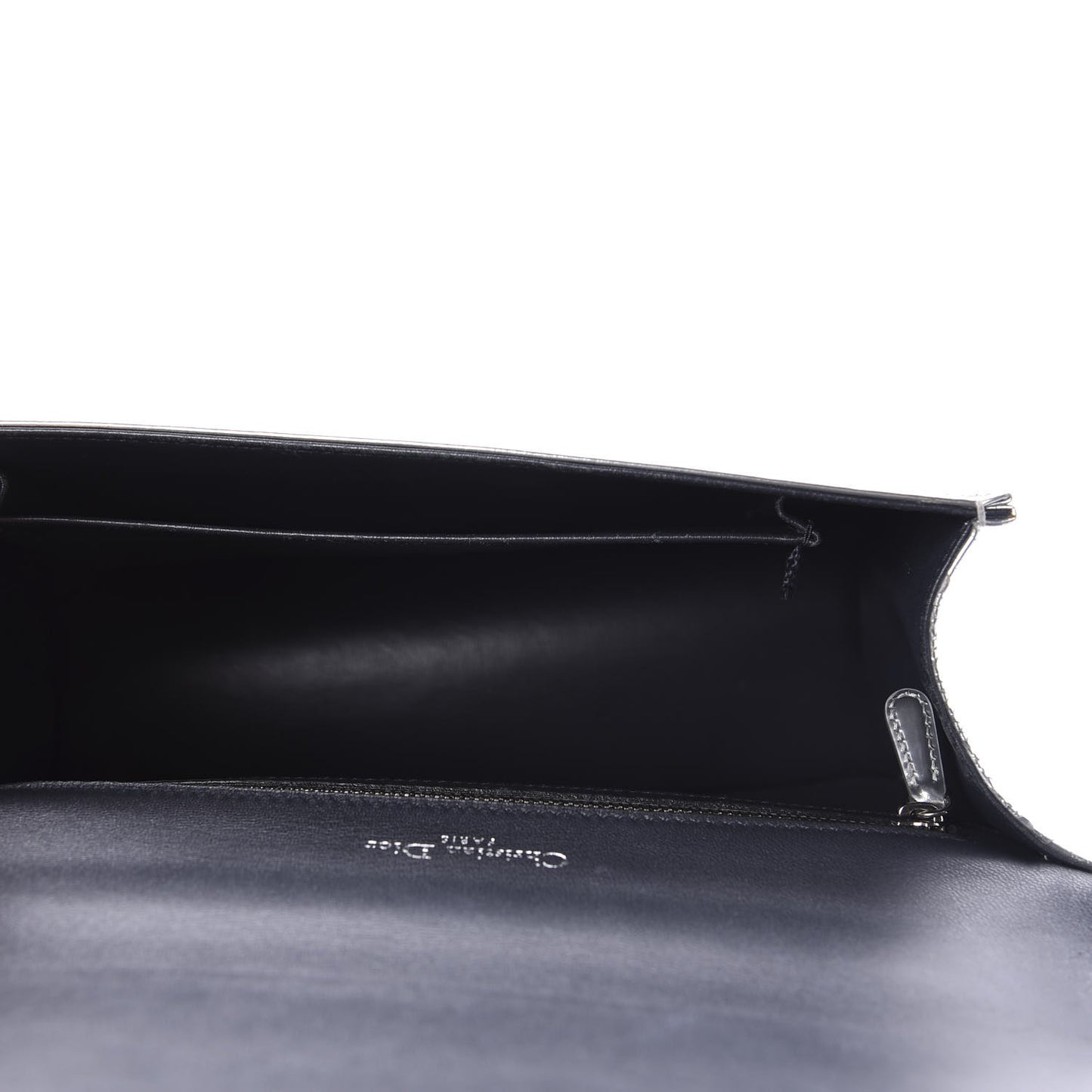 Metallic Patent Micro-Cannage Medium Diorama Flap Bag Silver
