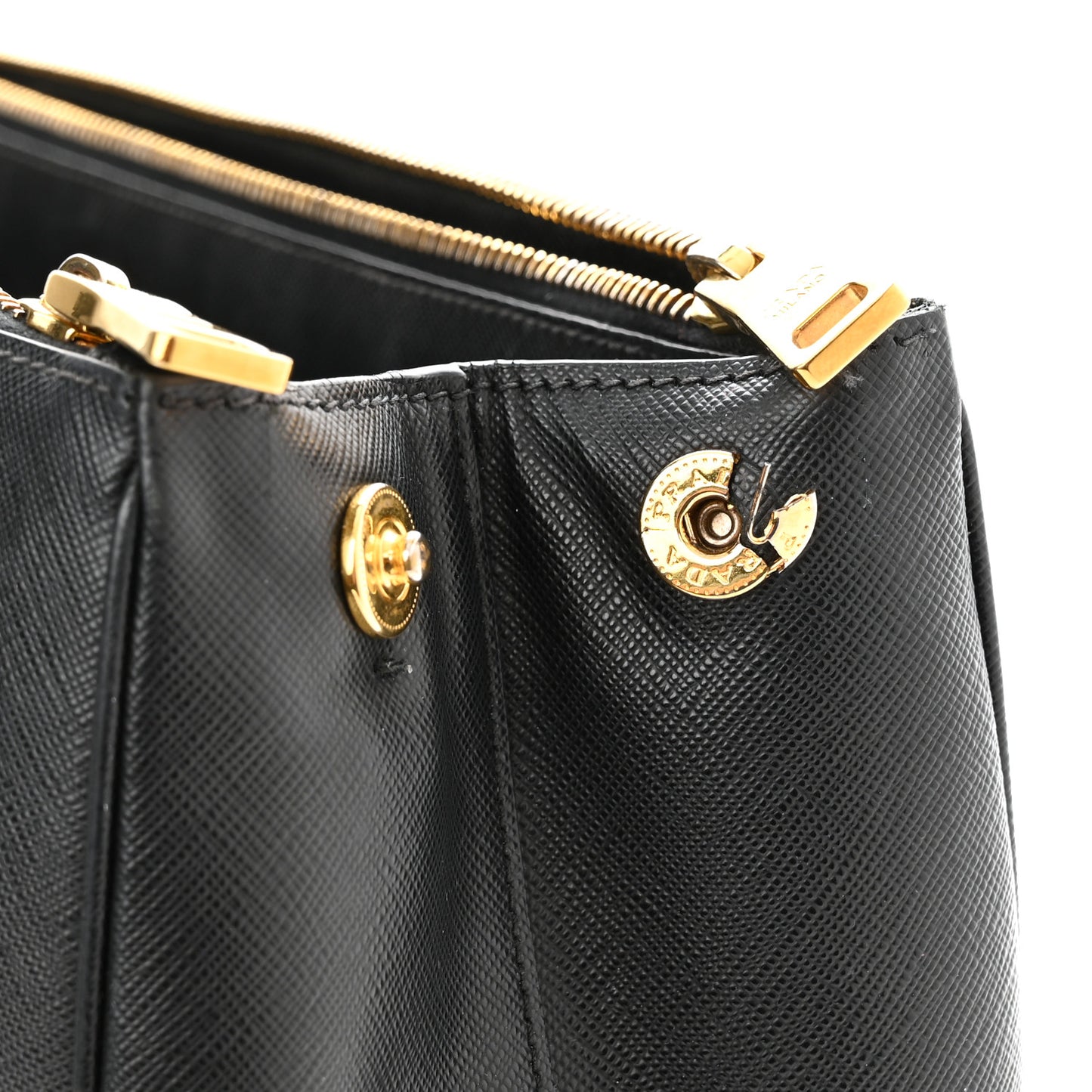 Saffiano Large Galleria Double Zip Tote Black