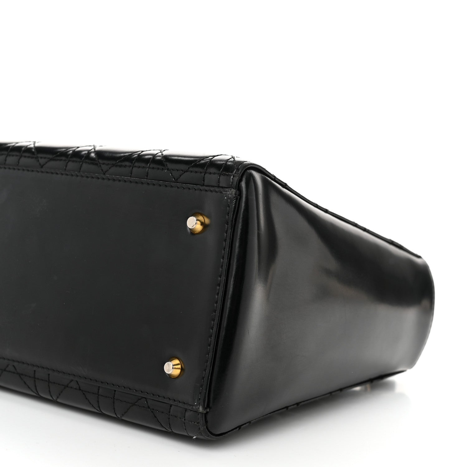 Christian Dior Glazed Calfskin Cannage Medium Lady Dior Black 10 of 12