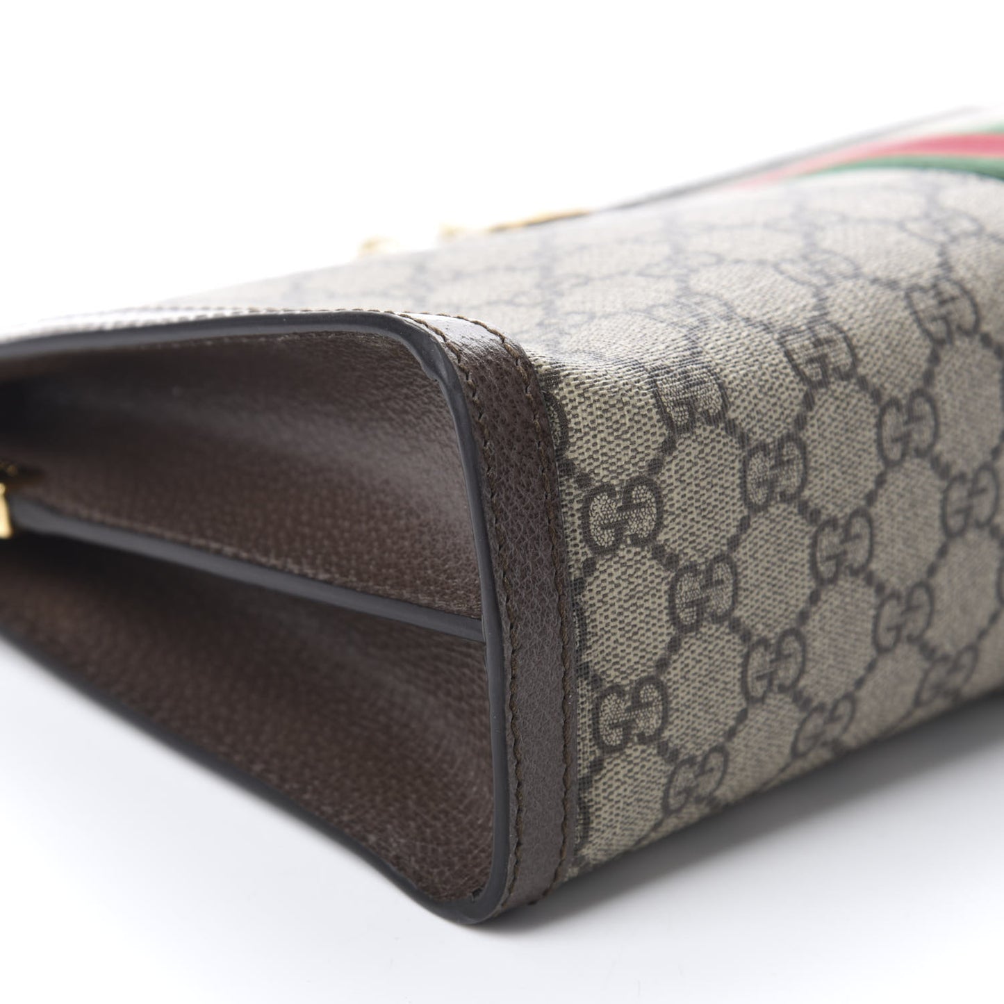 GG Supreme Monogram Web Medium Ophidia Chain Shoulder Bag Brown