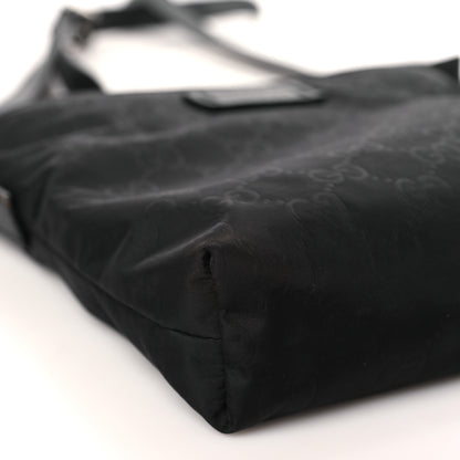 Gucci Nylon Monogram Dollar Calfskin Small Flat Messenger Bag Black 8 of 9