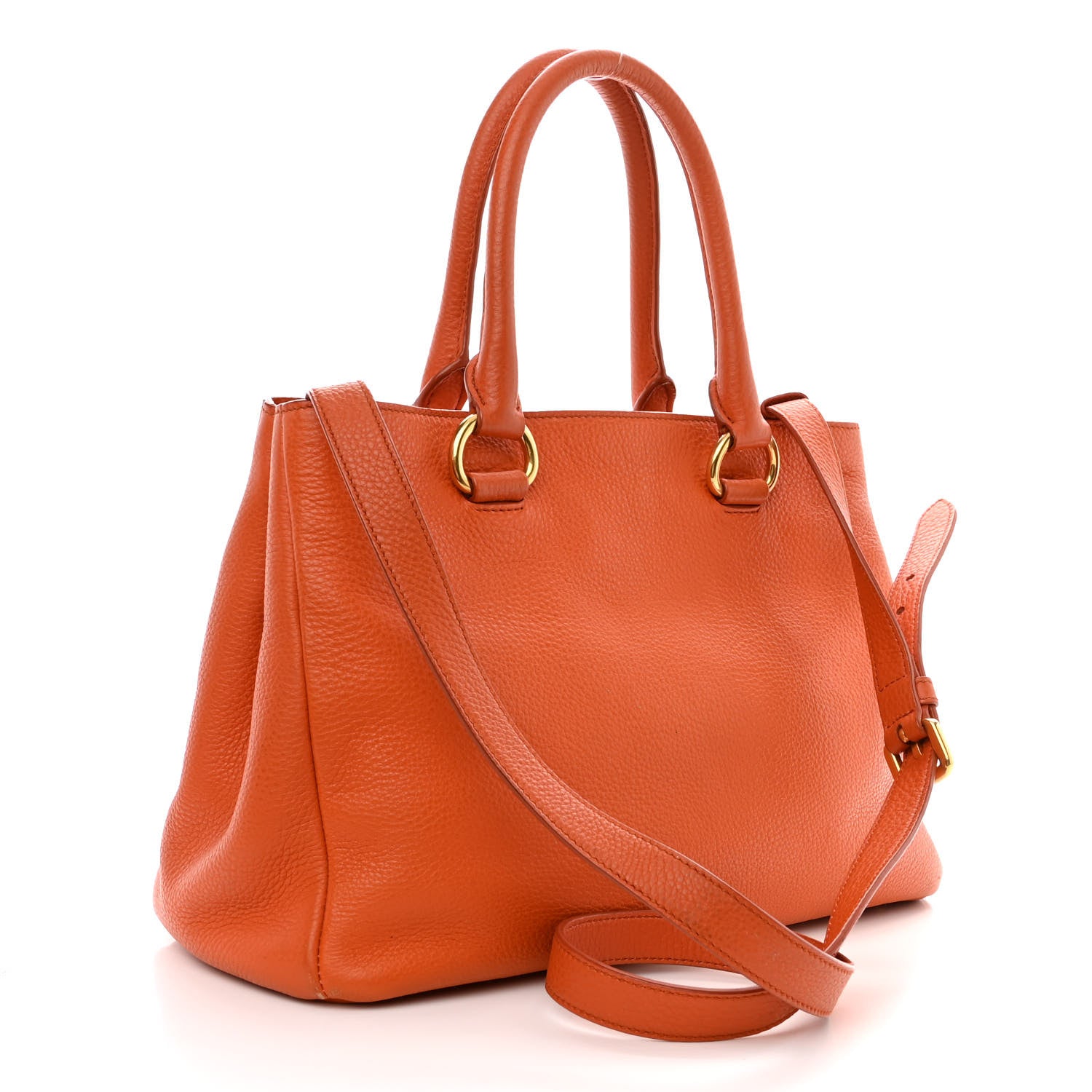 Prada Vitello Daino Shopping Tote Papaya 3 of 13