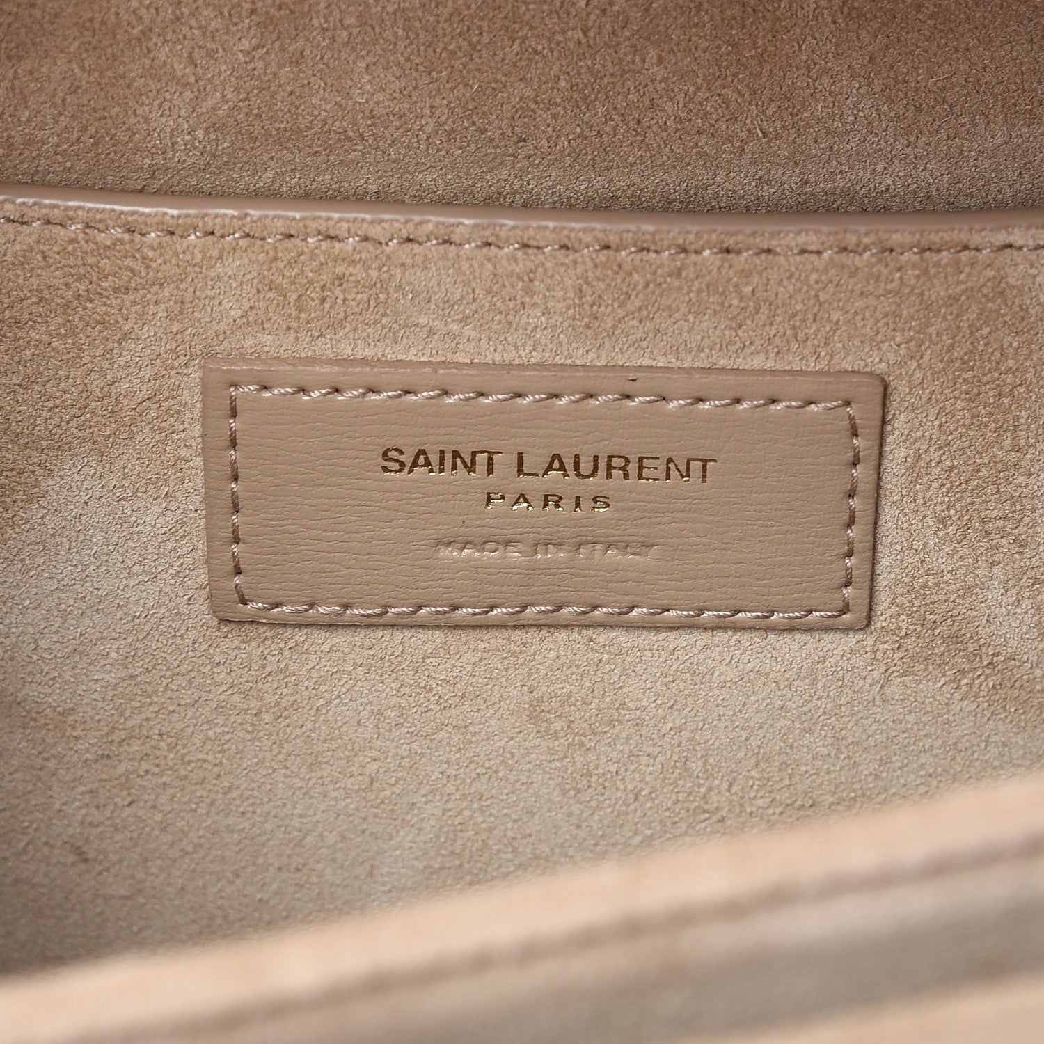 Saint Laurent Smooth Calfskin Suede Medium Bellechasse Bag Dark Beige 8 of 8