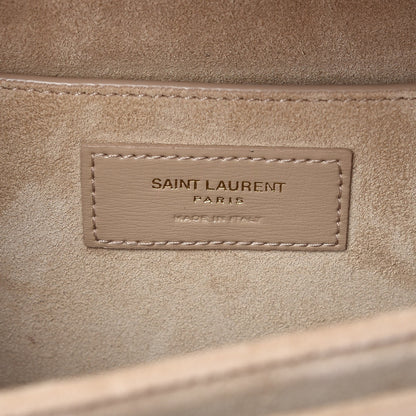 Saint Laurent Smooth Calfskin Suede Medium Bellechasse Bag Dark Beige 8 of 8