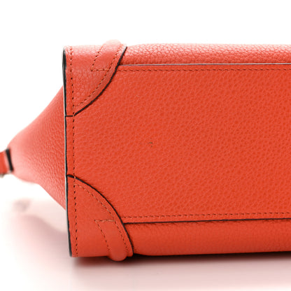 Celine Drummed Calfskin Nano Luggage Terracotta 11 of 13