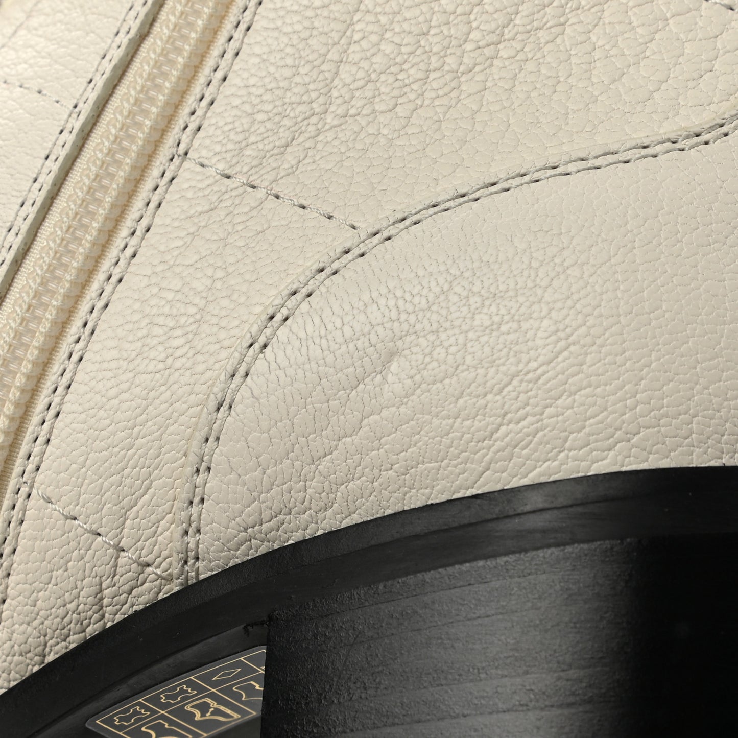 Goatskin Pearl Embellished Cruz Combat Boots 40 Latte White