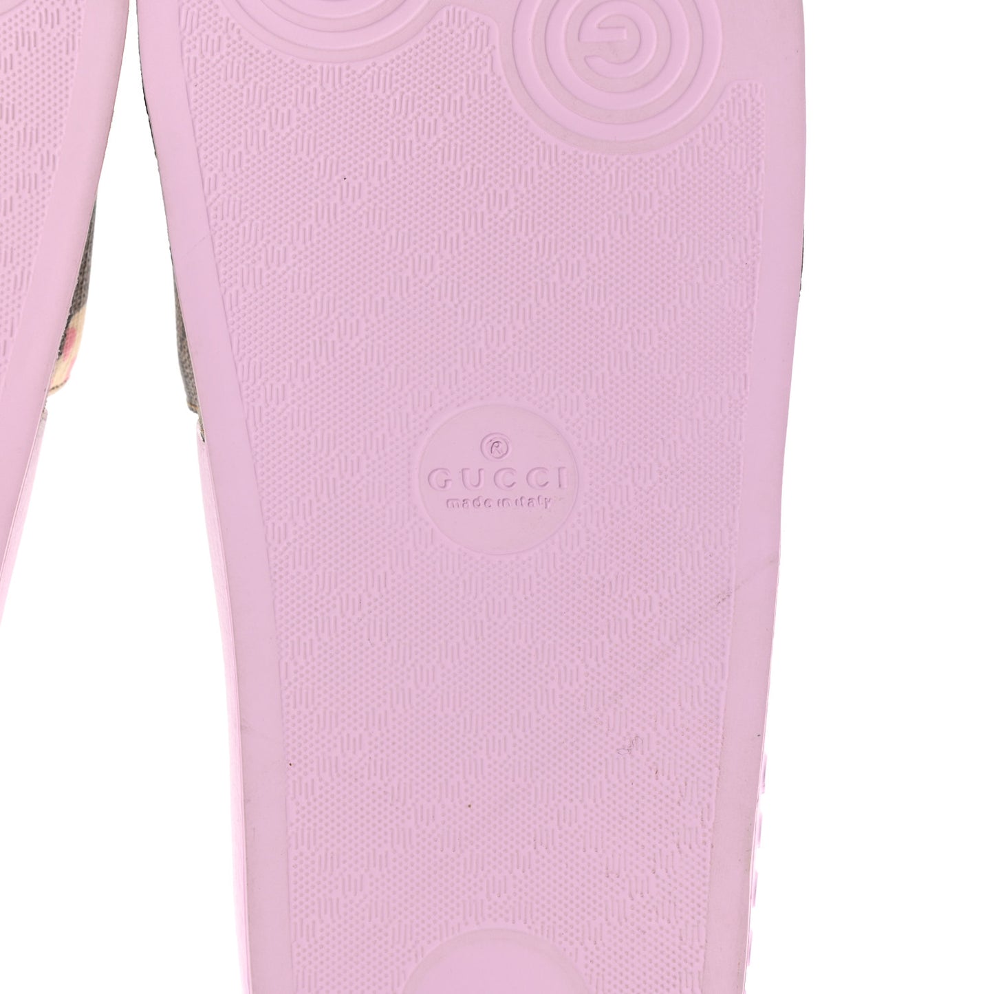 GG Supreme Monogram Apple Slide Sandals 40 Pink Multicolor