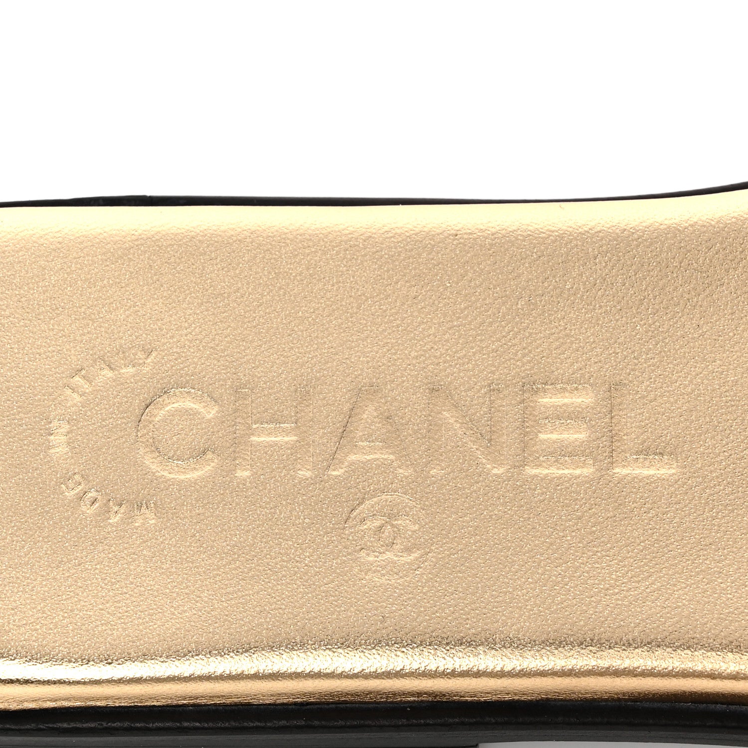 Chanel Crackled Laminated Calfskin CC Cut Out Mules Sandals 39 Gold 9 of 12