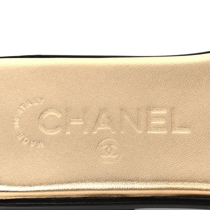 Chanel Crackled Laminated Calfskin CC Cut Out Mules Sandals 39 Gold 9 of 12