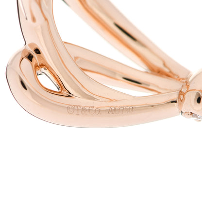 Tiffany 18K Rose Gold Diamond Bow Ring 48 4.5 4 of 5