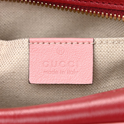 Gucci Azalea Calfskin Enamel Matelasse Diagonal Small Torchon GG Marmont Chain Shoulder Bag New Cherry Red Wild Rose 6 of 10
