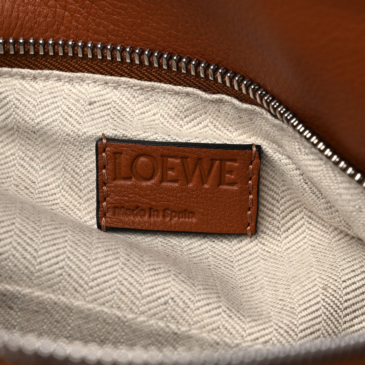 Grained Calfskin Small Puzzle Bag Tan
