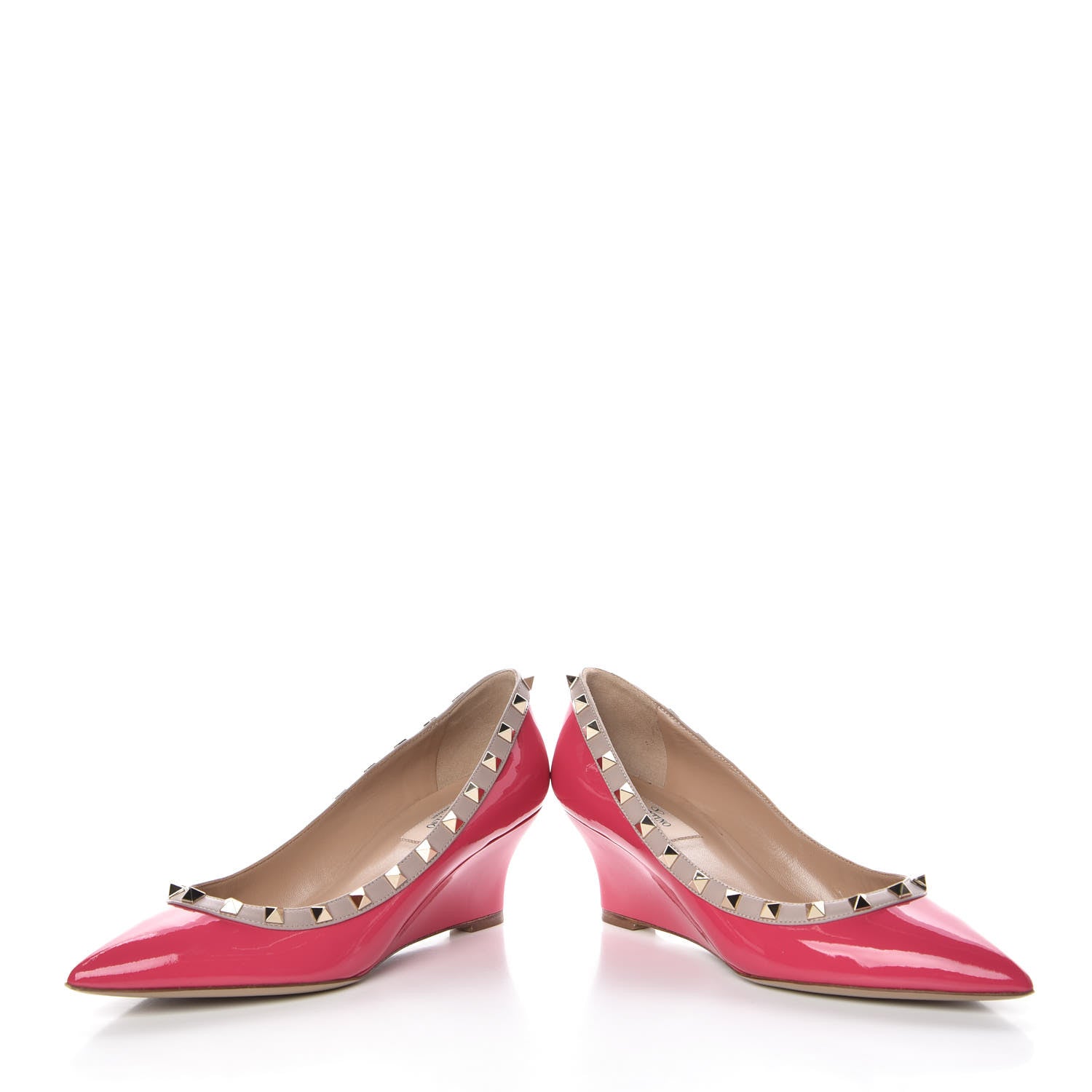 Valentino Garavani Patent Rockstud 70mm Wedges 38 Bouganville Poudre 6 of 12
