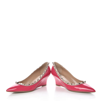 Valentino Garavani Patent Rockstud 70mm Wedges 38 Bouganville Poudre 6 of 12