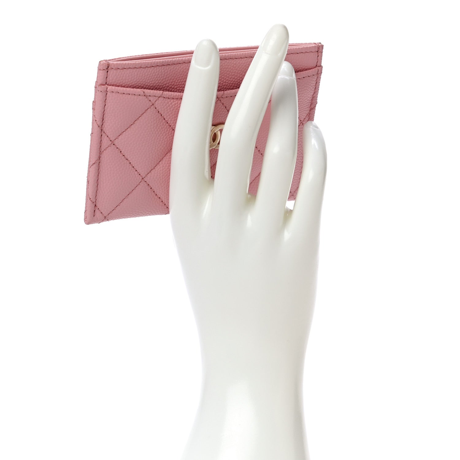 Chanel Caviar Quilted Card Holder Pink 2 of 12