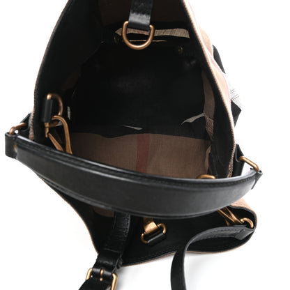 Burberry Canvas Mega Check Medium Ashby Hobo Black 5 of 9