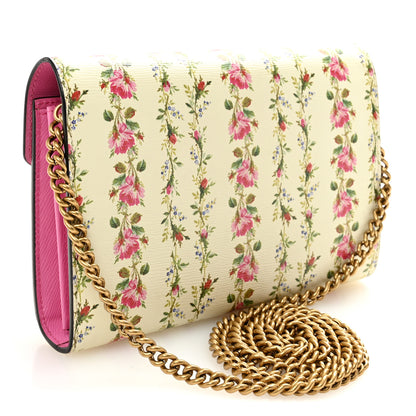 Gucci Calfskin Floral Print Mini Dionysus Chain Wallet Ivory Pink 3 of 10