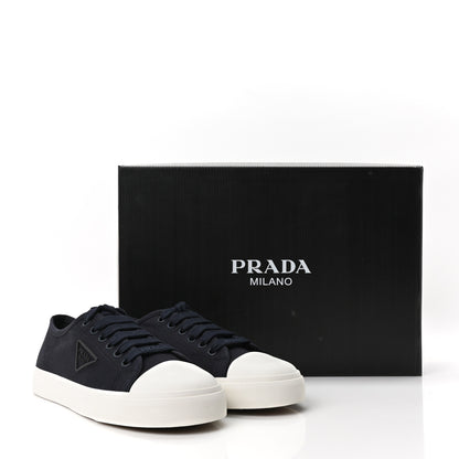 Prada Drill Nylon Triangle Logo Sneakers 41 Navy 9 of 9