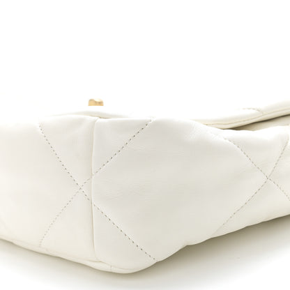 Chanel Lambskin Quilted Large Chanel 19 Flap White 10 of 10