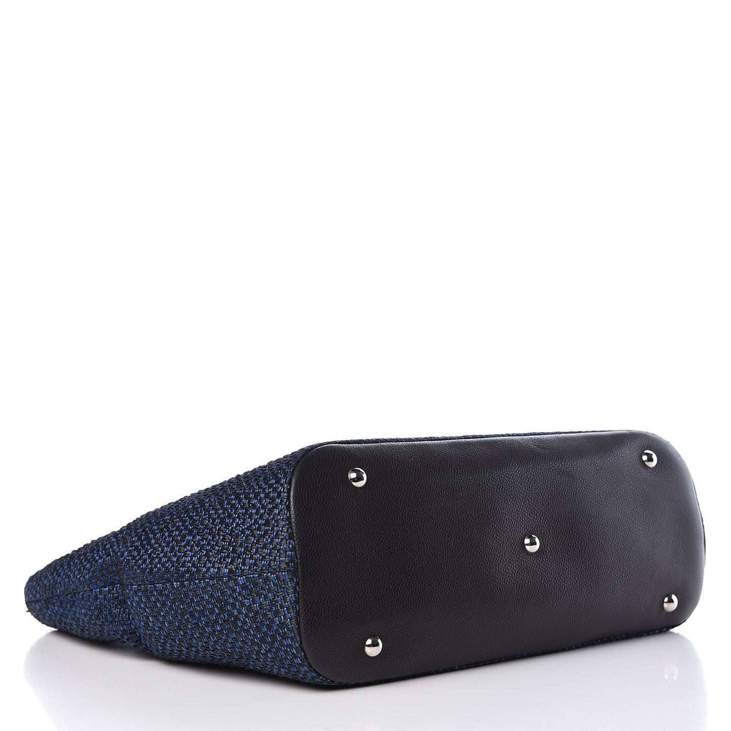 Woven Straw Tote Blue