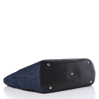 Chanel Woven Straw Tote Blue 5 of 11