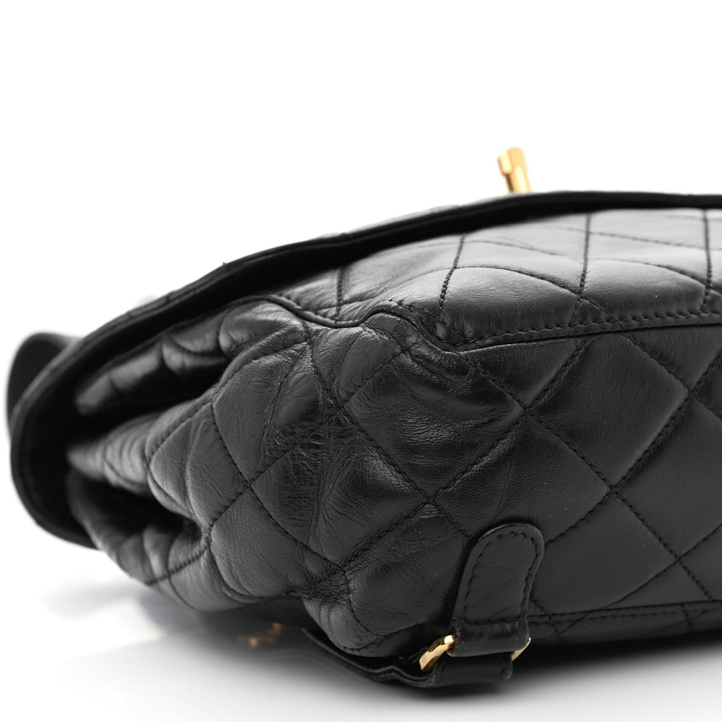 Lambskin Quilted Backpack Black