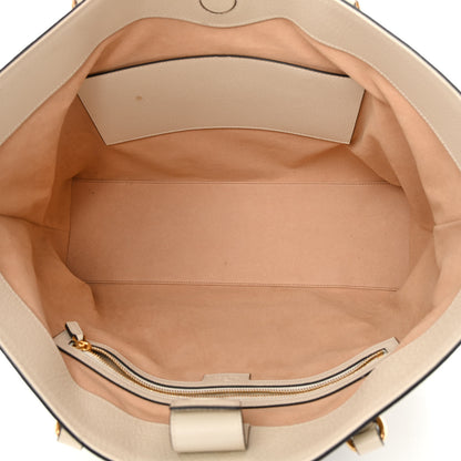 Gucci GG Supreme Monogram Textured Dollar Calfskin Web Medium Ophidia Shopping Tote Beige Ebony Mystic White 5 of 16